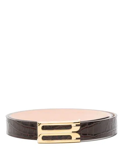 VICTORIA BECKHAM VICTORIA BECKHAM BROWN CALF LEATHER BELT
