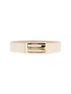 Victoria Beckham Adjustable Length Metallic Buckle Smooth Finish Belts In Neutral