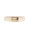 Victoria Beckham Adjustable Length Metallic Buckle Smooth Finish Belts In Neutral