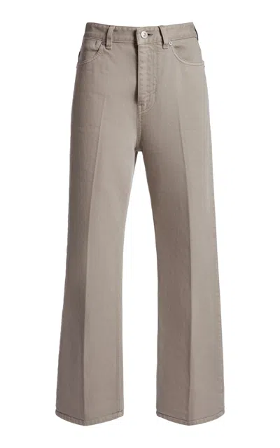 Victoria Beckham Berenice Mid-rise Straight-leg Cropped Jeans In Gray
