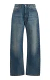 Victoria Beckham Bernie Rigid Mid Rise Cropped Jeans In Medium Wash