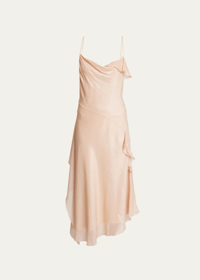 Victoria Beckham Bias-cut Cami Asymmetric Slip Dress In Rougefarben