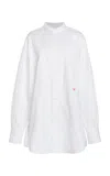 Victoria Beckham Bib Front Cotton Shirt In White