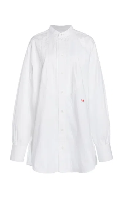 Victoria Beckham Bib Front Cotton Shirt In White