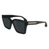 Victoria Beckham 57mm Chain Rectangular Sunglasses In Black