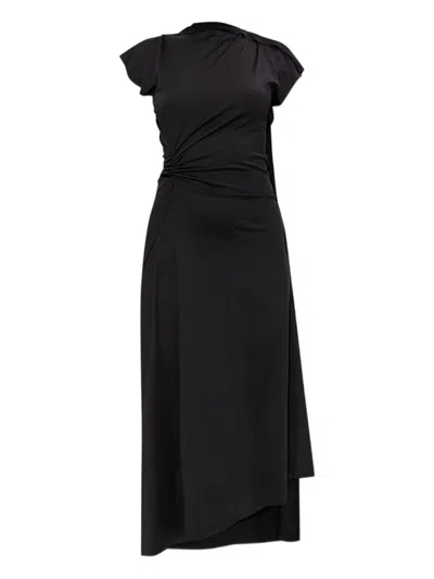 Victoria Beckham Black Asymmetrical Draped Dress