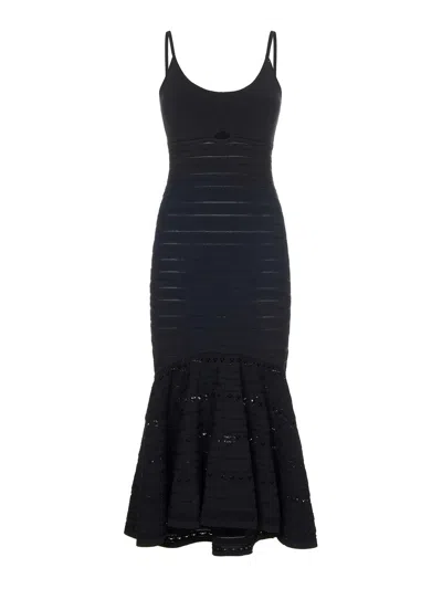 VICTORIA BECKHAM BLACK CAMI MIDI DRESS