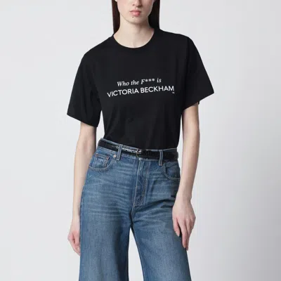 VICTORIA BECKHAM VICTORIA BECKHAM BLACK COTTON “WHO THE F*** IS ” TSHIRT