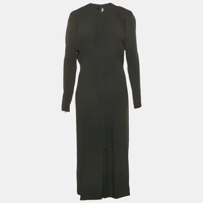 Pre-owned Victoria Beckham Black Crepe Midi Dress M