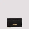 VICTORIA BECKHAM BLACK CROCODILE EMBOSSED LEATHER WALLET ON CHAIN