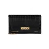 VICTORIA BECKHAM BLACK CROCODILE EMBOSSED LEATHER WALLET ON CHAIN