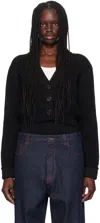 Victoria Beckham Black Cropped Cardigan In Black
