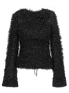 Victoria Beckham Cut-out Lurex Sweater Sweaters And Cardigans In Black