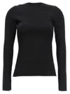 Victoria Beckham Asymmetric Cut Out Crewneck Top In Black