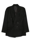 Victoria Beckham Wool Blend Double-breasted Jacket In Black