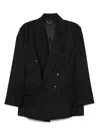 Victoria Beckham Wool Blend Double-breasted Jacket In Black