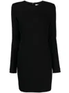 Victoria Beckham Fitted Mini Dress With Shoulder Pads In Black