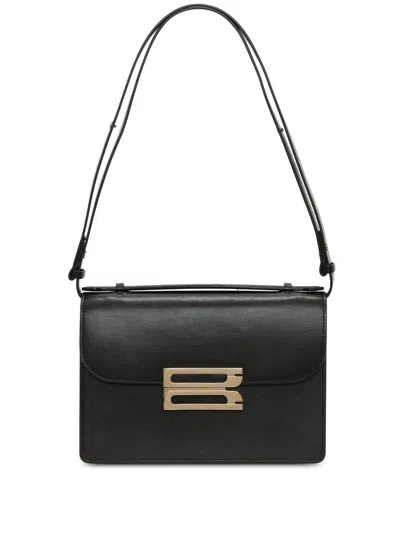Victoria Beckham Black Foldover Top Bag