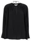 Victoria Beckham Gather Detail Tie Blouse With Gathered Shoulders