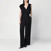 Victoria Beckham Black Jumpsuit With Viscose Blend Belt Women