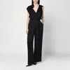 Victoria Beckham Black Jumpsuit With Viscose Blend Belt Women