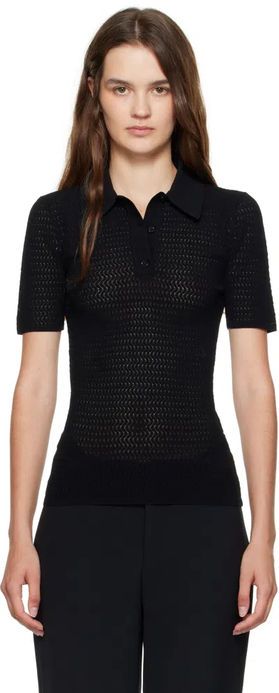 Victoria Beckham Black Knit Polo