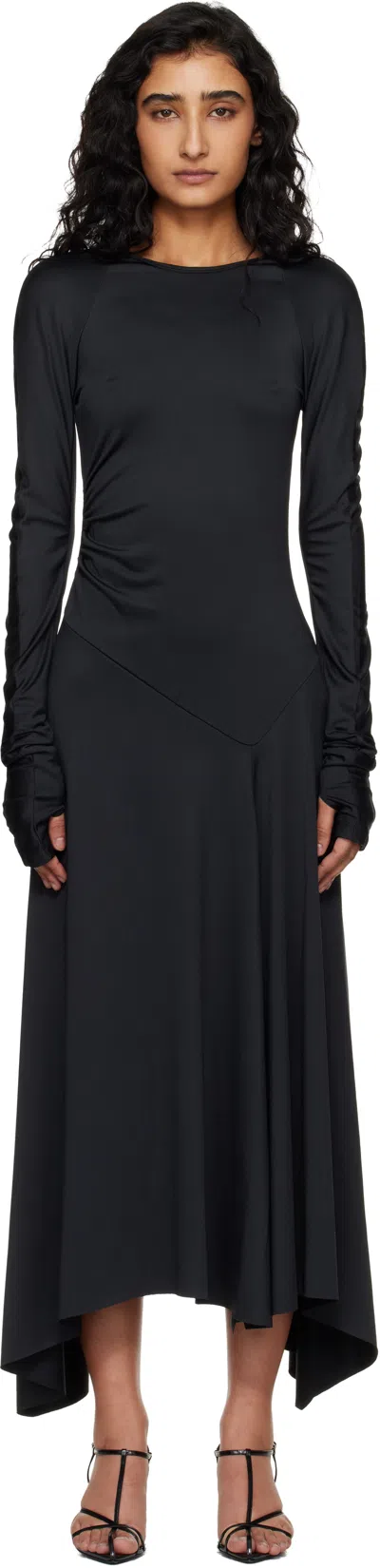 Victoria Beckham Black Long Sleeve Midi Dress