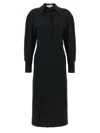 Victoria Beckham Women Black Long Sleeve Polo Collar Midi Dress, Xs Luxury Dresses For Women Darveys In Black
