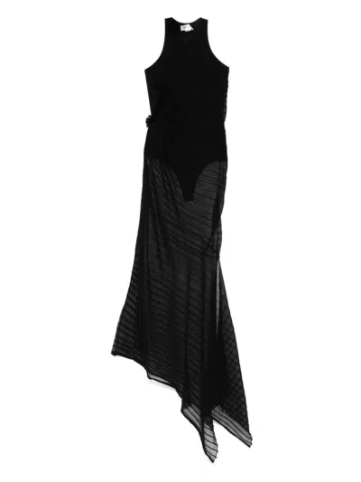Victoria Beckham Black Maxi Dress With Gathers