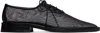 Victoria Beckham Black Mesh Lace Up Derbys In 21130-001-black