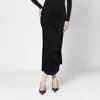 Victoria Beckham Draped Midi Skirt Asymmetric Design Slit In Black