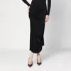 Victoria Beckham Draped Midi Skirt Asymmetric Design Slit In Black