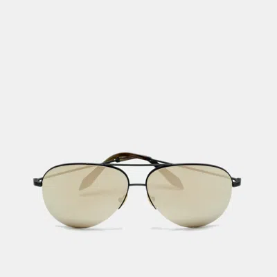 Pre-owned Victoria Beckham Black Mirrored Vbs90 Aviator Sunglasses