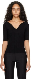 VICTORIA BECKHAM BLACK RIB T-SHIRT