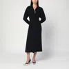 Victoria Beckham Black Satin Shirt Dress Midi In Black