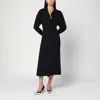 Victoria Beckham Women Black Long Sleeve Polo Collar Midi Dress, Xs Luxury Dresses For Women Darveys In Black