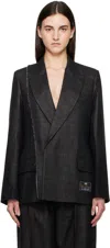 Victoria Beckham Seam-embellished Blazer In Black / Ivory
