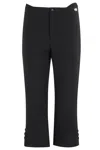 Victoria Beckham Buttoned Cuff Cropped Wool Trousers In Black