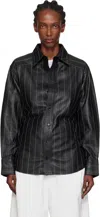Victoria Beckham Womens Black Ivory Black Tab Martingale Leather Shirt In Black