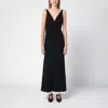 Victoria Beckham Fluid Viscose Blend Gown In Black