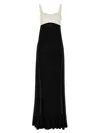 Victoria Beckham Cutout Two-tone Satin And Crepe Maxi Dress In Blackwhite