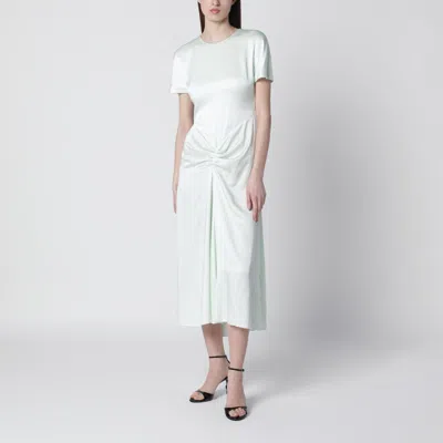 Victoria Beckham Blaire Dress With Gathered Waist In Aloe Colour In Green