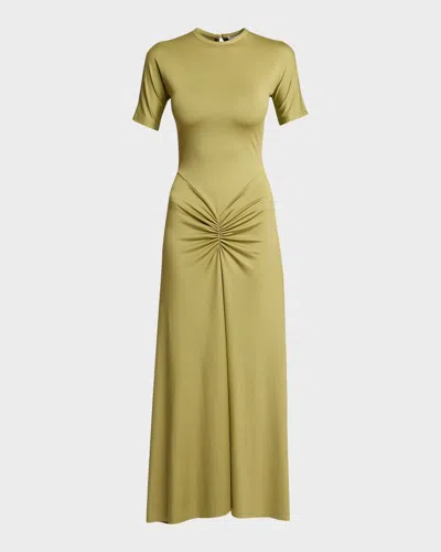 VICTORIA BECKHAM BLAIRE GATHERED WAIST MIDI DRESS