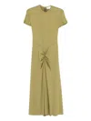 Victoria Beckham Blaire Short-sleeve Midi Dress In Green