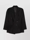 Victoria Beckham Wool Blend Double-breasted Jacket In Black