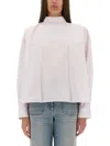 Victoria Beckham Bow Detail Oversized Striped Blouse