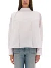 Victoria Beckham Bow Detail Oversized Striped Blouse