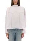Victoria Beckham Bow Detail Oversized Striped Blouse