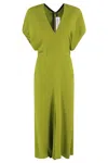 VICTORIA BECKHAM BLOUSON DETAIL MIDI DRESS