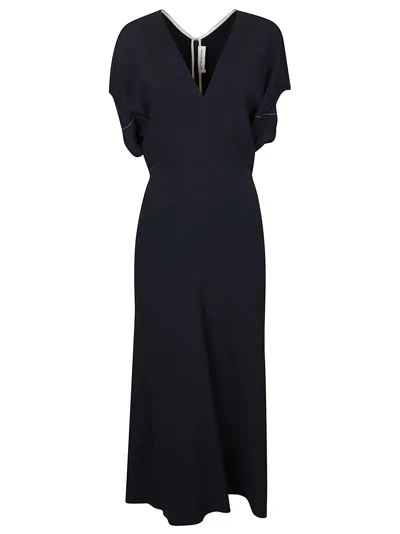 VICTORIA BECKHAM BLOUSON DETAIL MIDI DRESS
